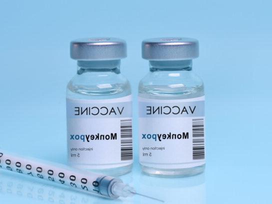 photo of two vials of monkeypox vaccine and syringer